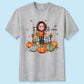 Grandma Sitting On Chair Pumpkins Personalized Shirt