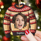 Funny Family Ugly Sweater - Personalized Wooden Photo Ornament