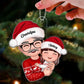 Doll Grandpa Hugging Kid Christmas Gift For Granddaughter Grandson Personalized Acrylic Ornament