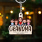 Grandma Grandkids Sitting On Text Personalized Acrylic Keychain