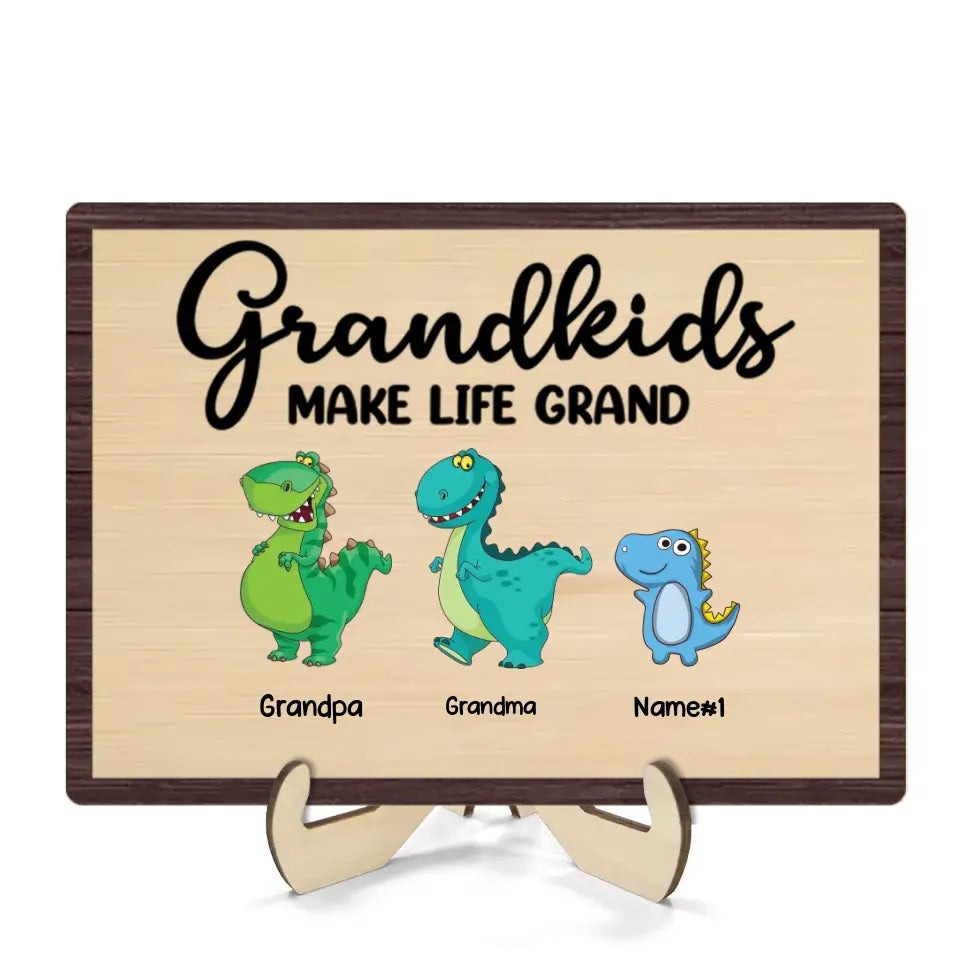 Grandkids Spoiled Here Grandparent Home Decor Personalized 2-Layer Wooden Plaque Plaque