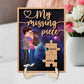 My Missing Piece Couple Kissing Galaxy Valentine‘s Day Gift For Him For Her Personalized 2-Layer Wooden Plaque