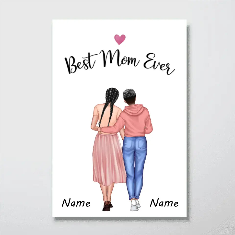 Everything I Am Is Because Of You Mother's Day Gift Personalized Poster