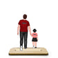 Dad & Kids Walking Back View Gift For Dad Personalized Standing Wooden Plaque