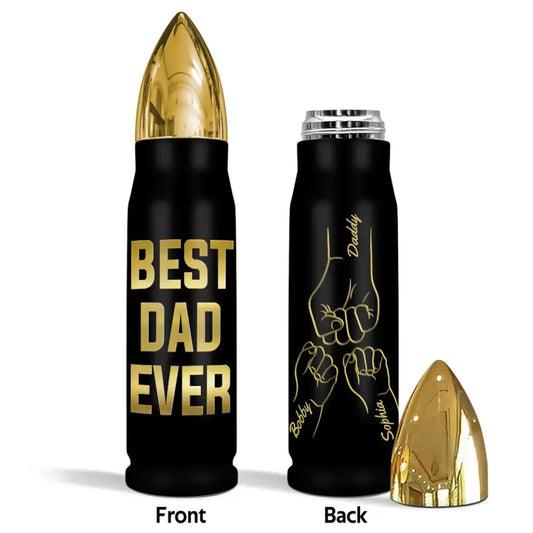 Daddy‘s Team Fist Bump Outline Personalized Bullet Tumbler