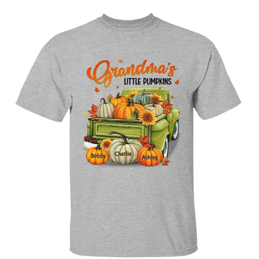 Grandma's Little Pumpkins Personalized Shirt - Fall Season Gift For Grandma