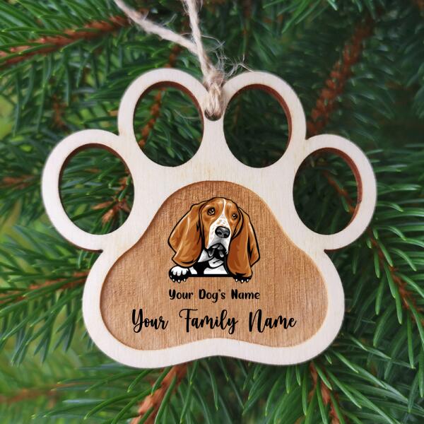 Personalized Dog Paw Christmas Ornament
