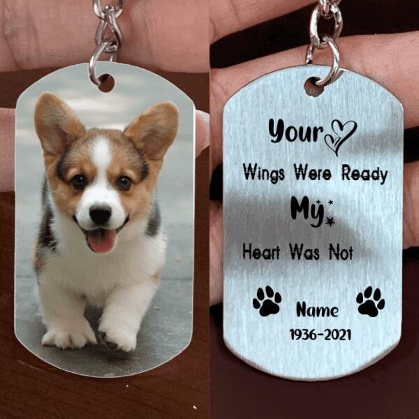 Your Wings Were Ready My Heart Was Not- Pet Dog Memorial Keychain