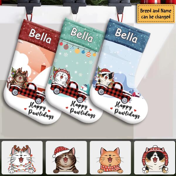 Happy Cat Christmas Costumes - Personalized Christmas Stocking