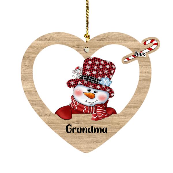 Personalized Christmas Snowman Wooden Ornament