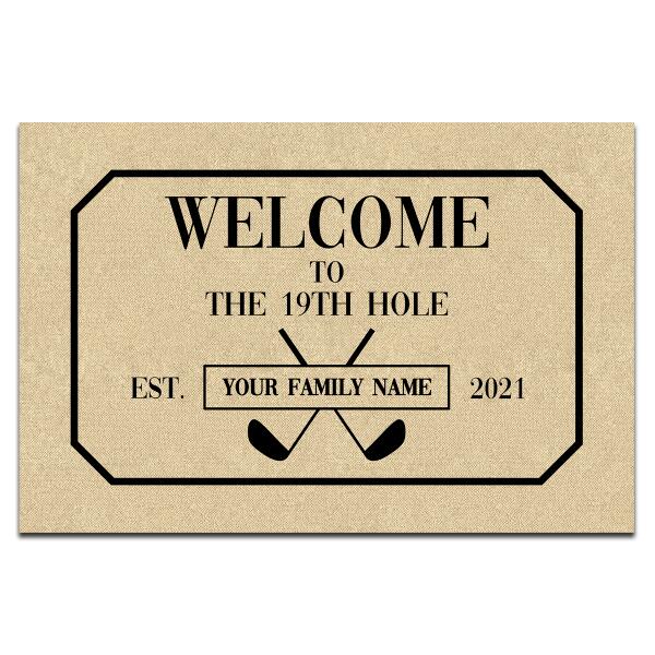 Welcome To The 19th Hole - Personalized Golf Mat