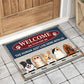 Welcome To Our Home - Funny Metal Sign Style Personalized Dog&Cat Decorative Mat