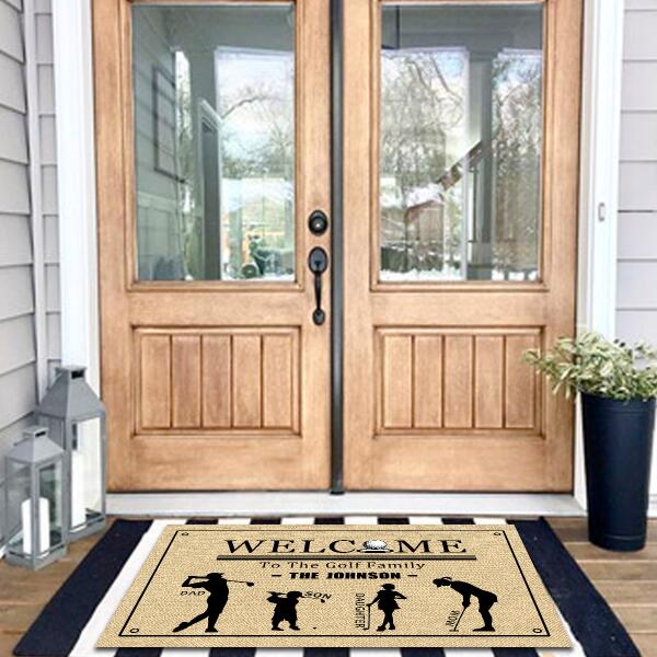 Welcome To The Golf Family - Personalized Golf Mat