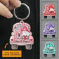 Personalized Couple Gnomes Car-shaped Keychain