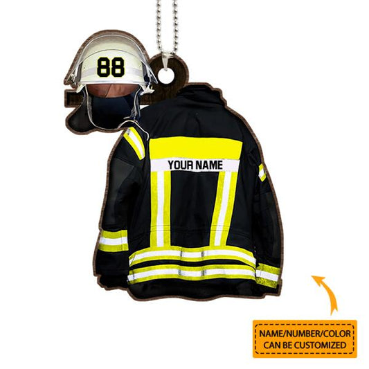 Personalized Firefighter Armor Shaped Ornament  Custom Name&Number