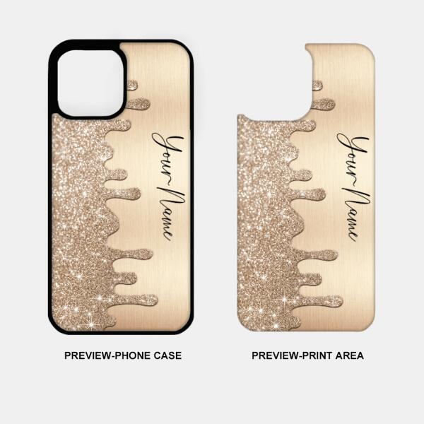 Personalized Glitter Metal Printed Custom Name Phone Case