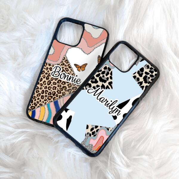 Personalized Leopard Printed Custom Name Phone Case