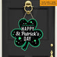 Happy St. Patrick's Day - Personalized Clover Shaped Door Sign