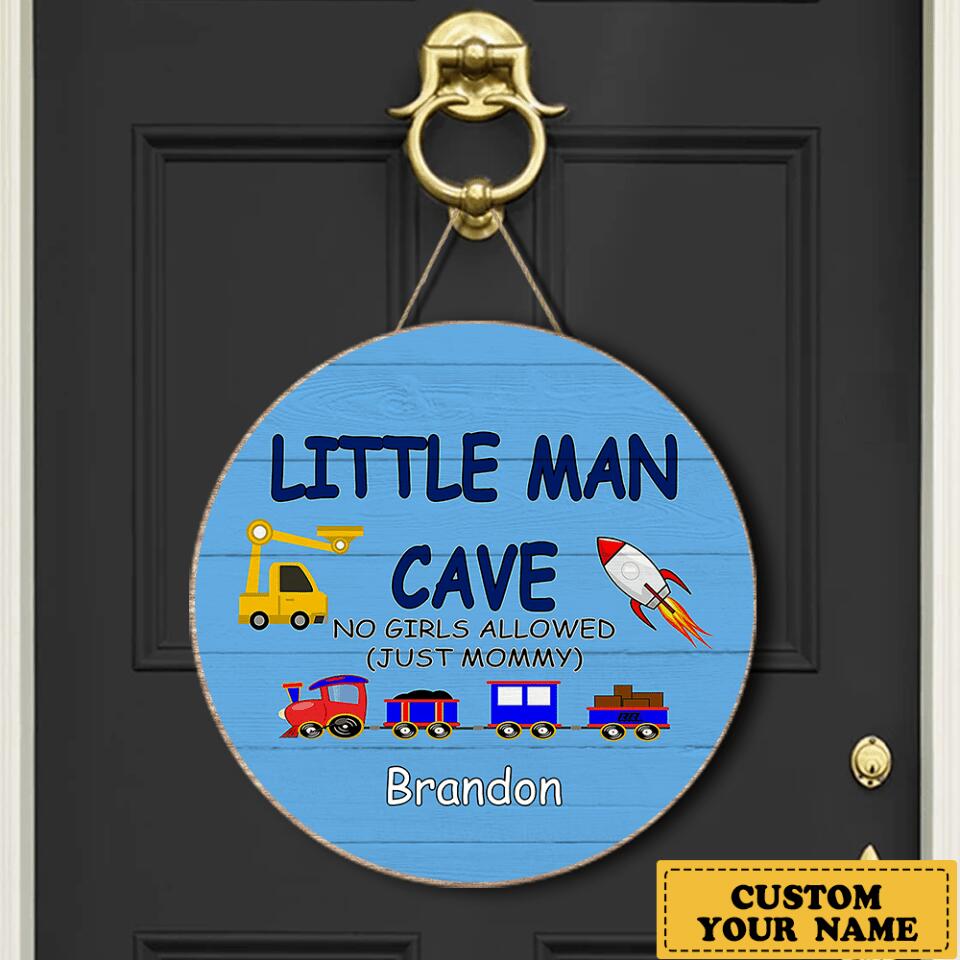 Personalized Funny Kid Custom Name Wooden Door Sign