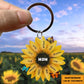 Personalized Sunflower Family Custom Name&Nickname Wooden Keychain