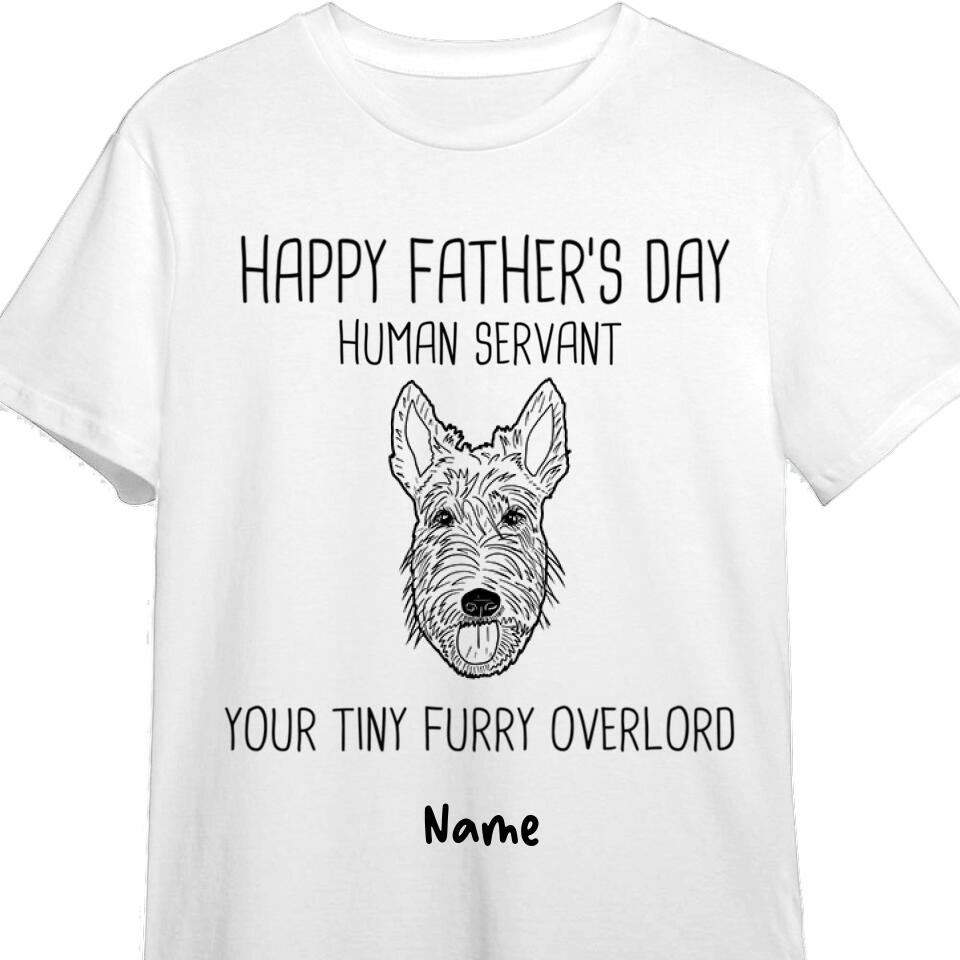 Happy Father‘s Day Human Servant Dog Head Outline Personalized Shirt