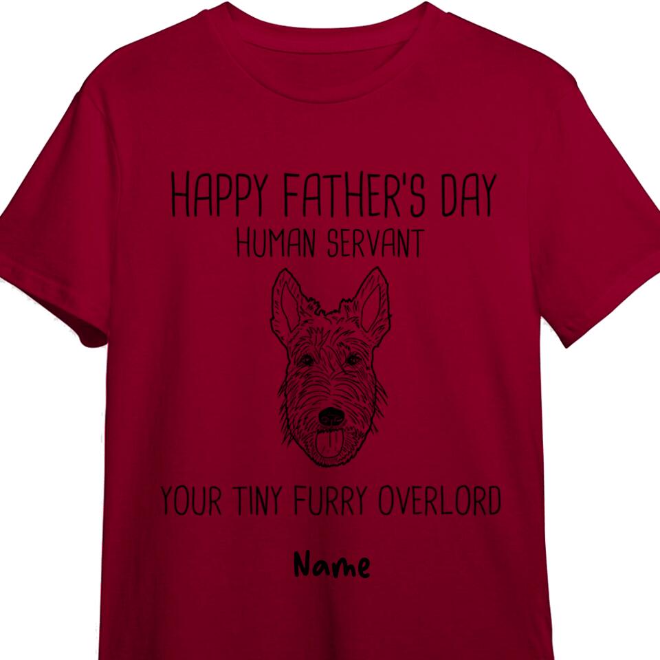 Happy Father‘s Day Human Servant Dog Head Outline Personalized Shirt