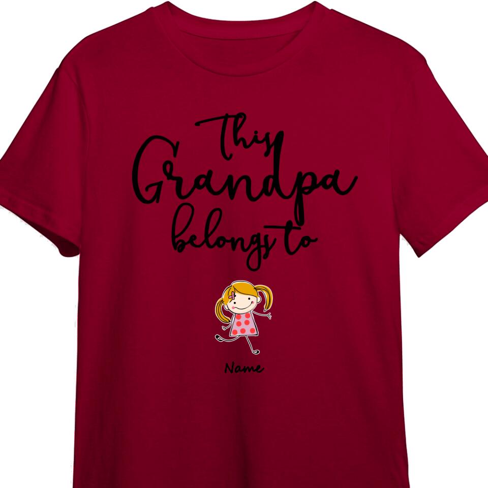 “ This Grandpa Belongs to ”- Personalized Shirt Custom Name&Kids Appearances