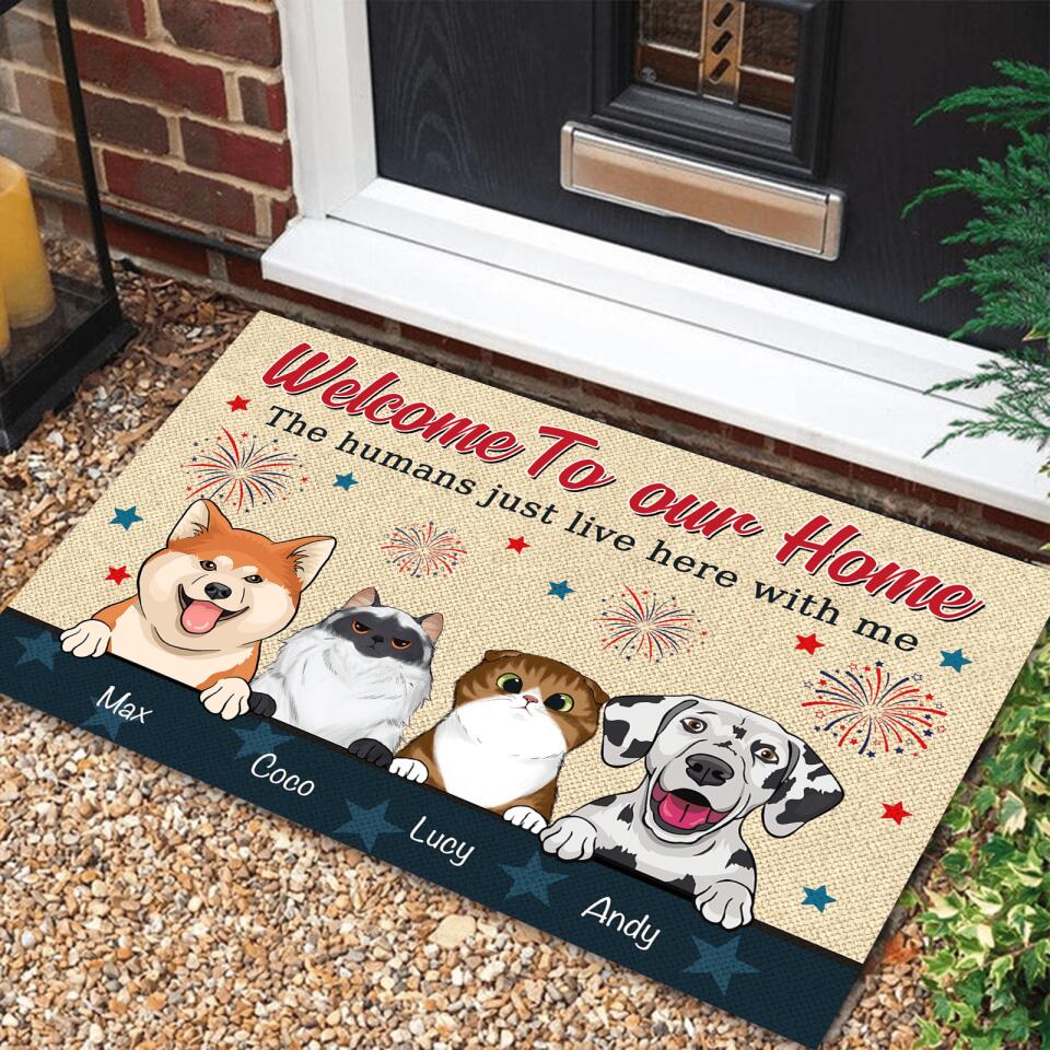 Welcome To The Pet Home - Funny Personalized Pet Decorative Mat