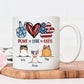 Peace Love Cats- Gift For 4th Of July, Personalized Mug