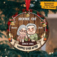 Home Of Us - Personalized Christmas Couple Round Wooden Ornament