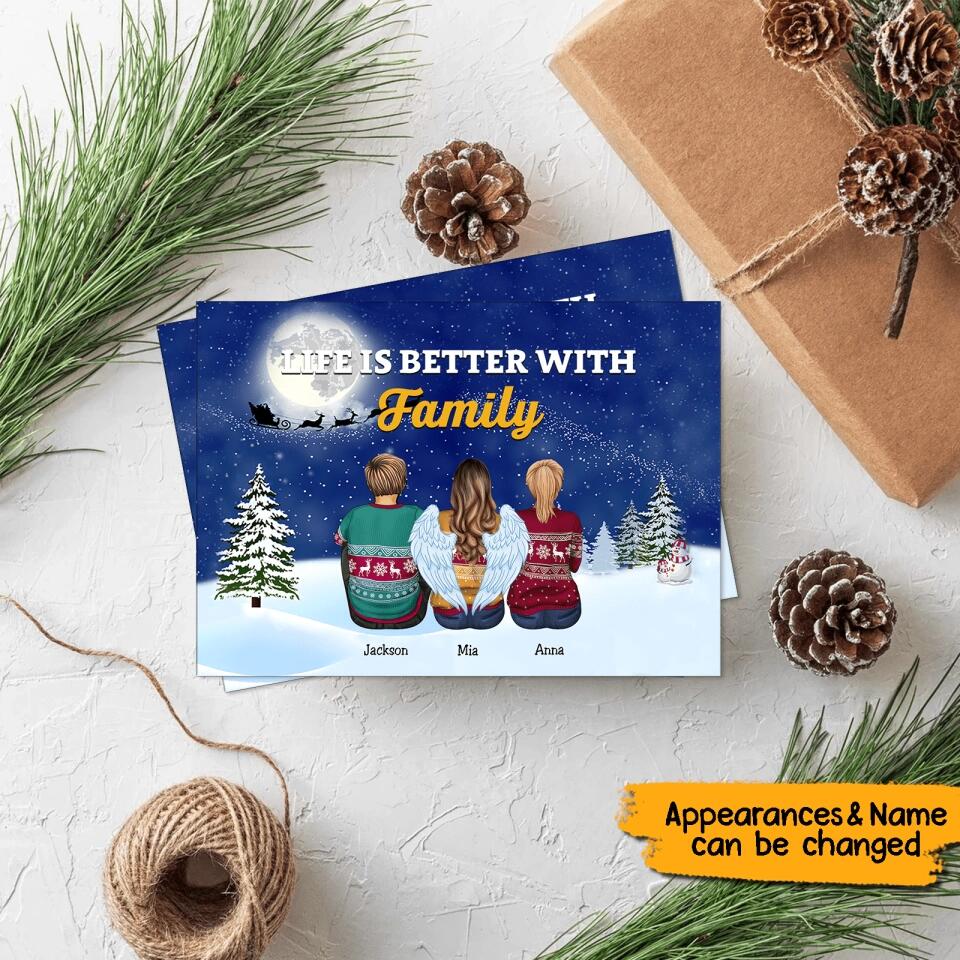 Life Is Better With Family - Personalize Christmas Postcard