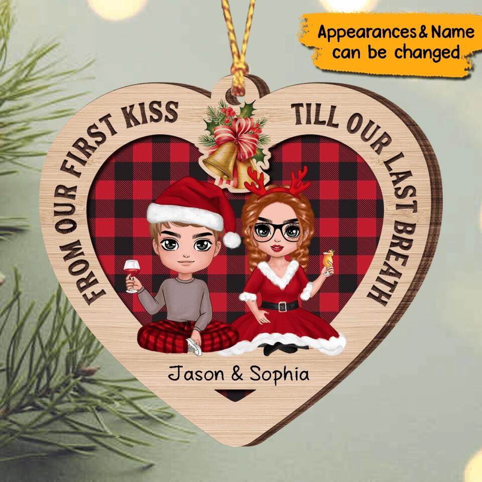 From Our First Kiss, Till Our Last Breath - Personalized Couple Christmas Ornament