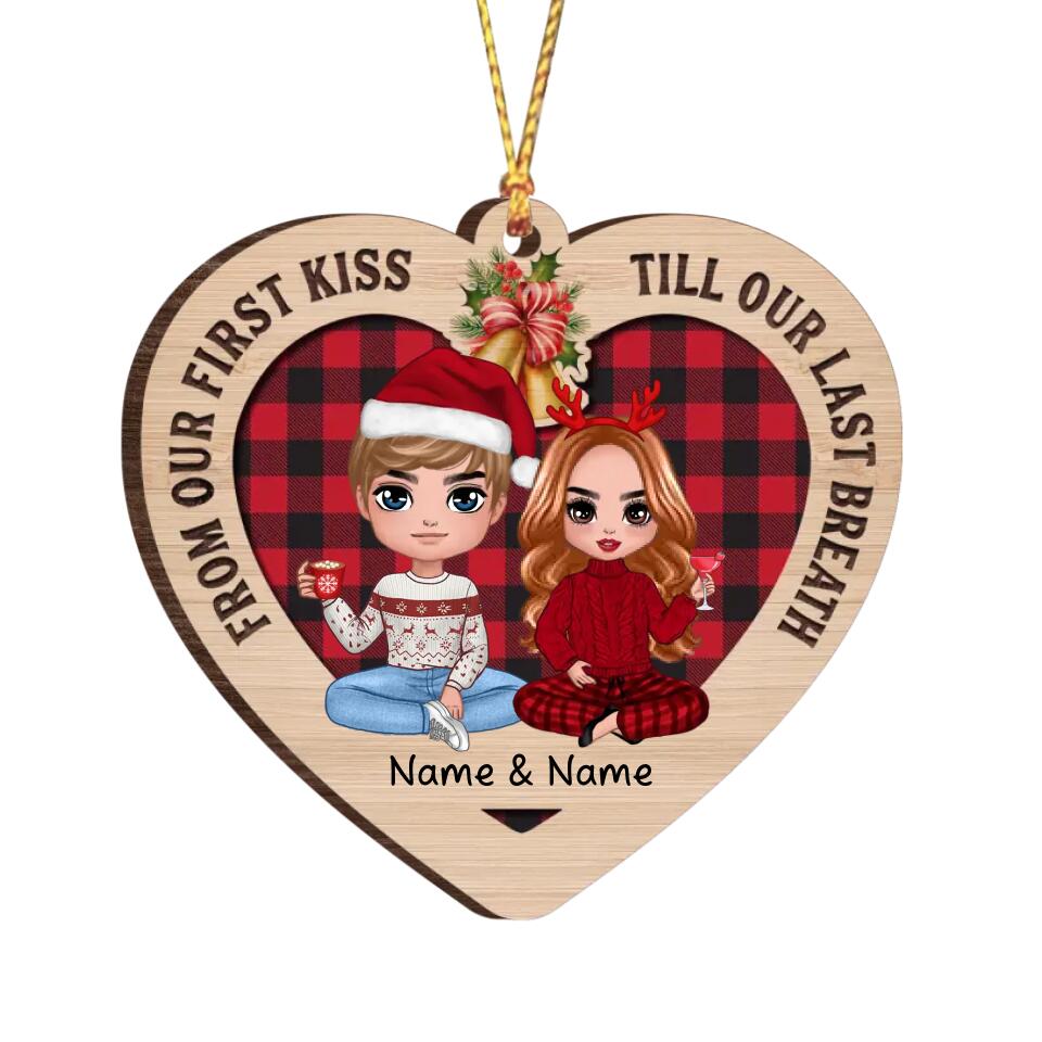 From Our First Kiss, Till Our Last Breath - Personalized Couple Christmas Ornament