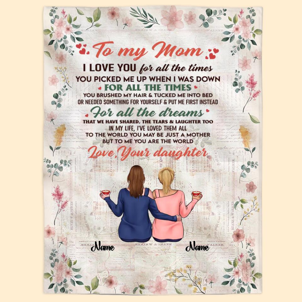 To My Mom - Personalized Blanket - Mothers Day Gift For Mother, Mom Blanket From Daughter