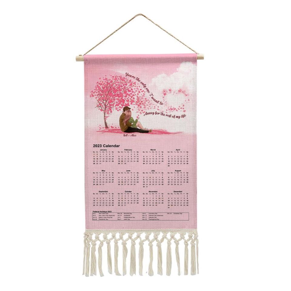 2023 Personalized Calendar Wall Hanging, Gift for Couple,Wife
