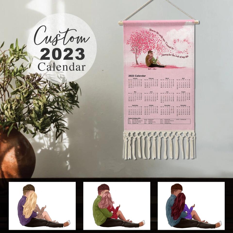 2023 Personalized Calendar Wall Hanging, Gift for Couple,Wife