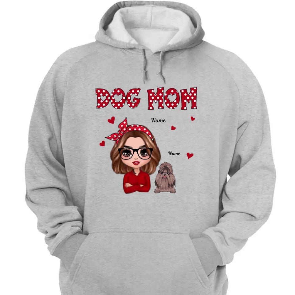 Personalized Dog Mom Polka Dot Pattern Doll Shirt, Gift For Dog Lovers