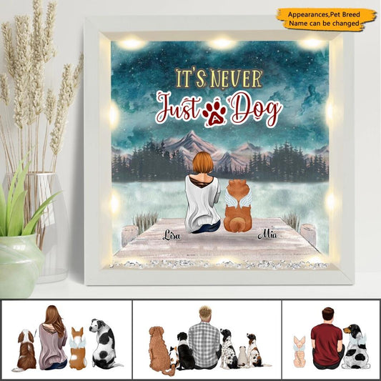 Man&Women, Dog and Cat - Personalized Light-Up Frame, Memorial Gift For Pet Lovers