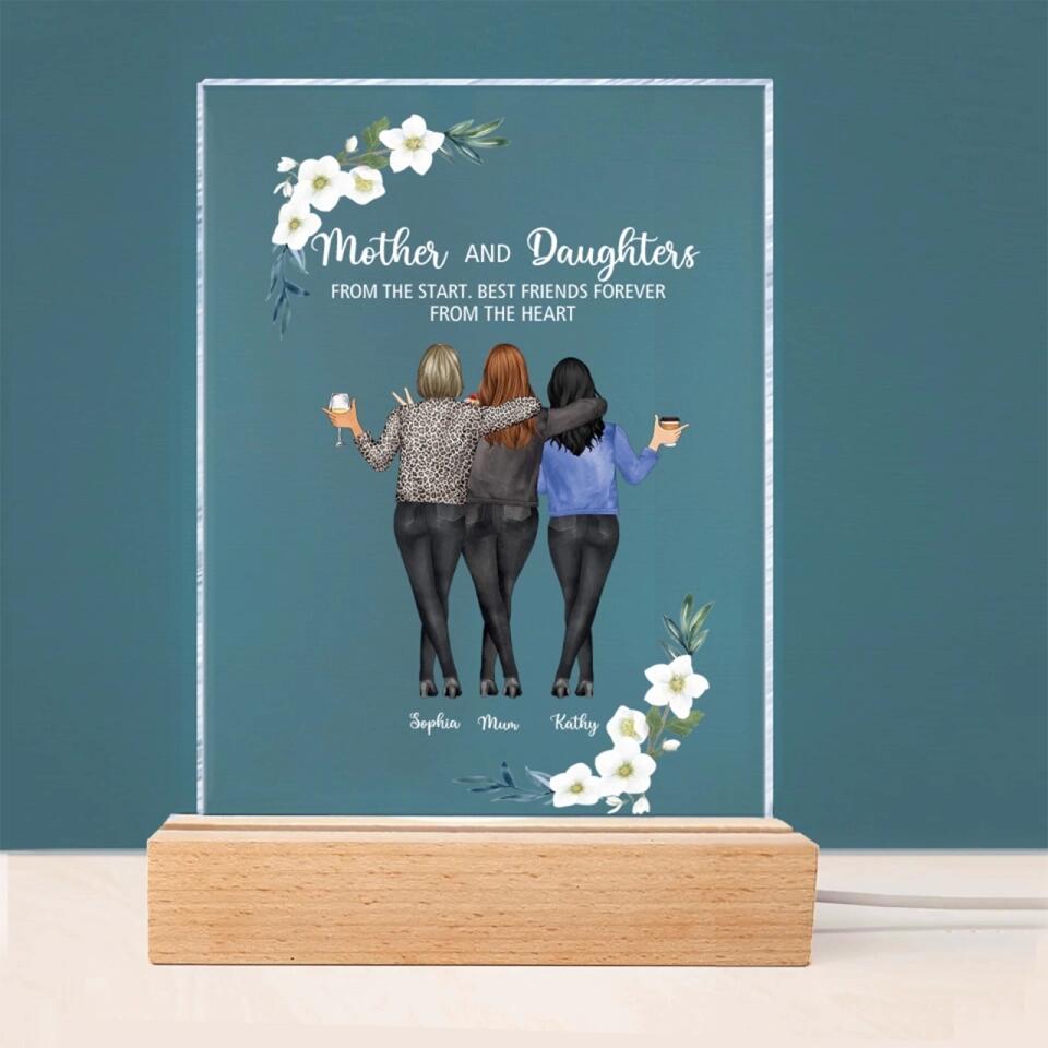 Mother & Daughters - Personalized Plaque LED Night Light