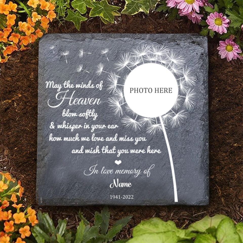 May The Winds Of Heaven Blow Softly - Personalized   Butterfly Shape,Memorial Garden Stone,Gift For Family Members