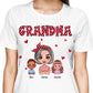 Personalized Grandma And Grandkids Polka Dot Pattern Doll Shirt, Gift For Grandma