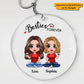 Doll Besties Sitting Always Sisters Besties Forever Personalized Circle Acrylic Keychain