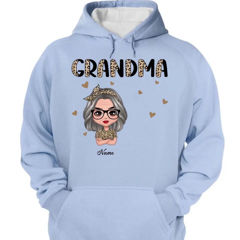 Half Leopard Grandma With Grandkids Personalized Shirt,Hoodie,Gift For Grandma