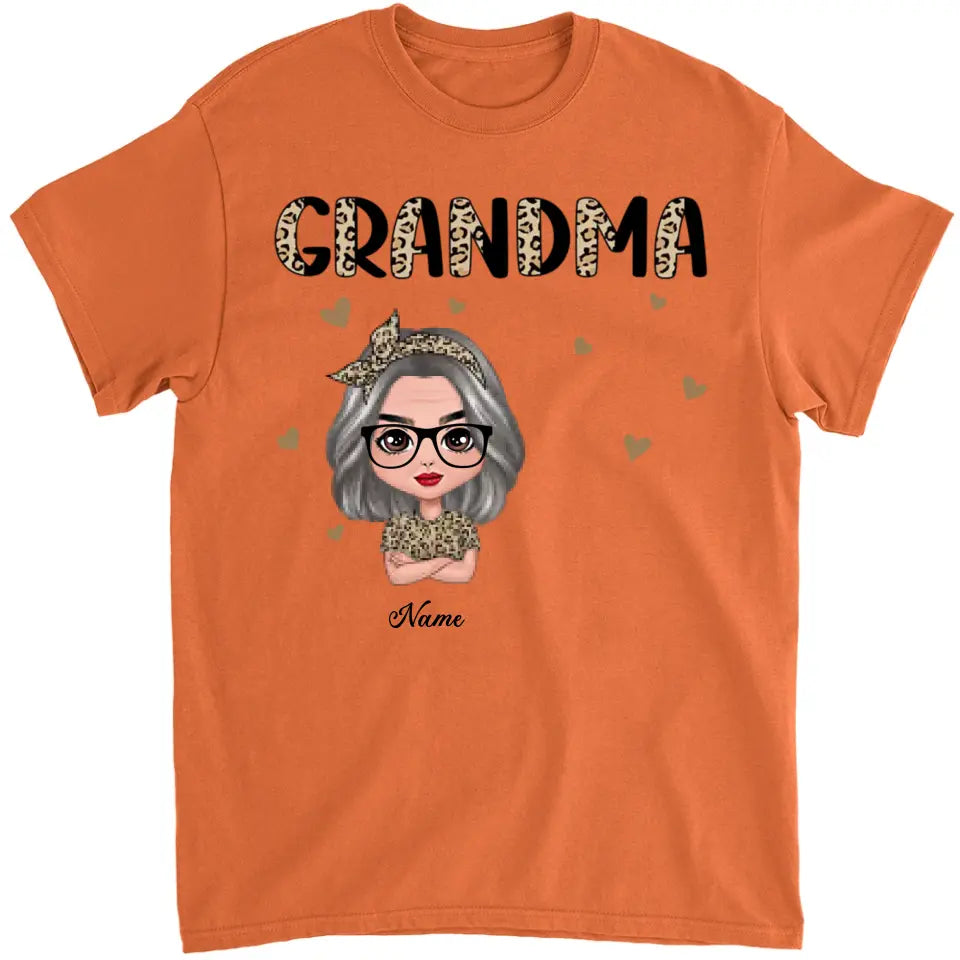 Half Leopard Grandma With Grandkids Personalized Shirt,Hoodie,Gift For Grandma