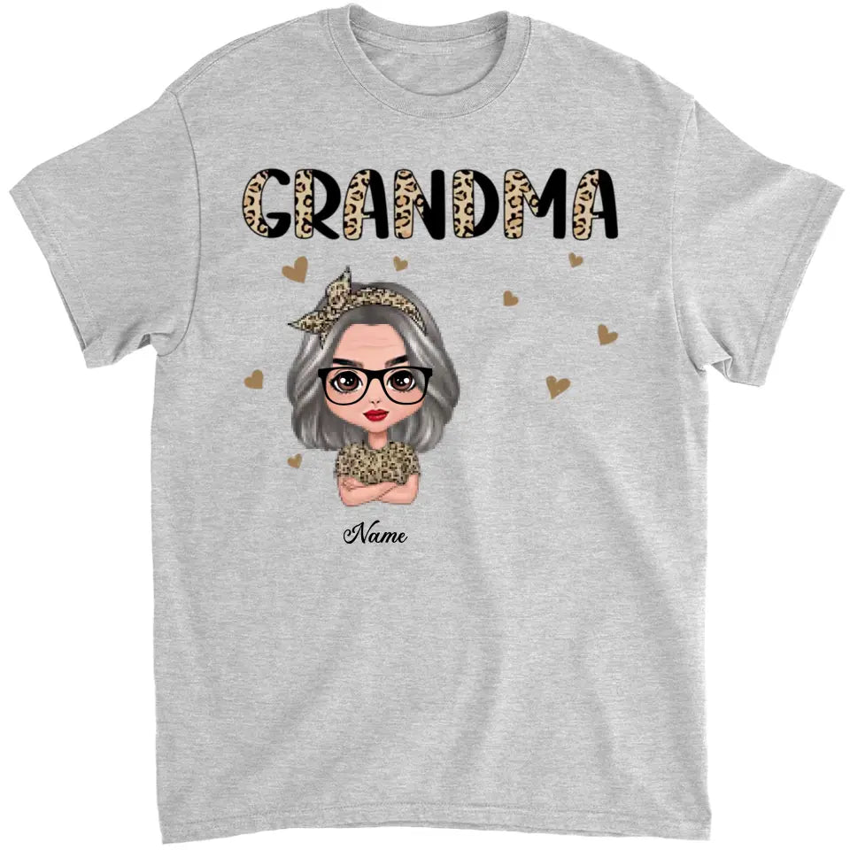 Half Leopard Grandma With Grandkids Personalized Shirt,Hoodie,Gift For Grandma