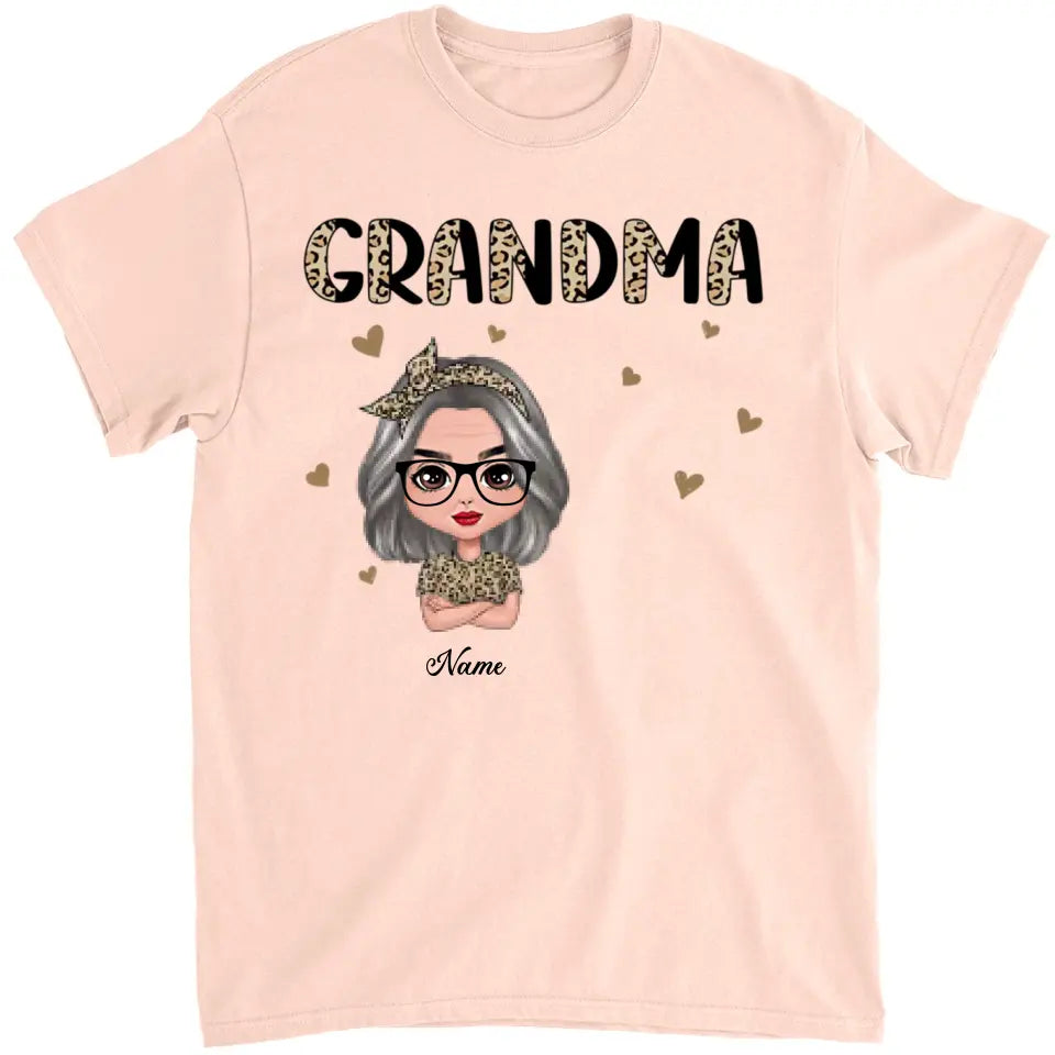 Half Leopard Grandma With Grandkids Personalized Shirt,Hoodie,Gift For Grandma