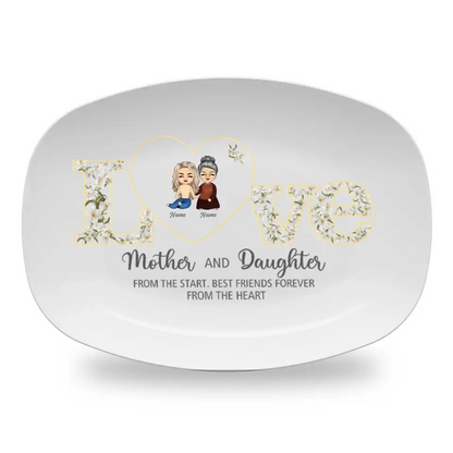 Mom Daughters - Mother's Day Gift - Family Personalized Custom Platter - Gift For Mom