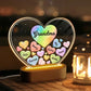 Grandma Mom Hearts In Heart Personalized Acrylic Heart LED Night Light, Mother's Day Gift