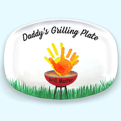 Daddy Grill Master 2023 - Family Personalized Custom Platter - Father's Day, Birthday Gift For Dad