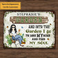 And Into The Garden I Go Gardening Girl - Garden Sign - Personalized Custom Classic Metal Signs